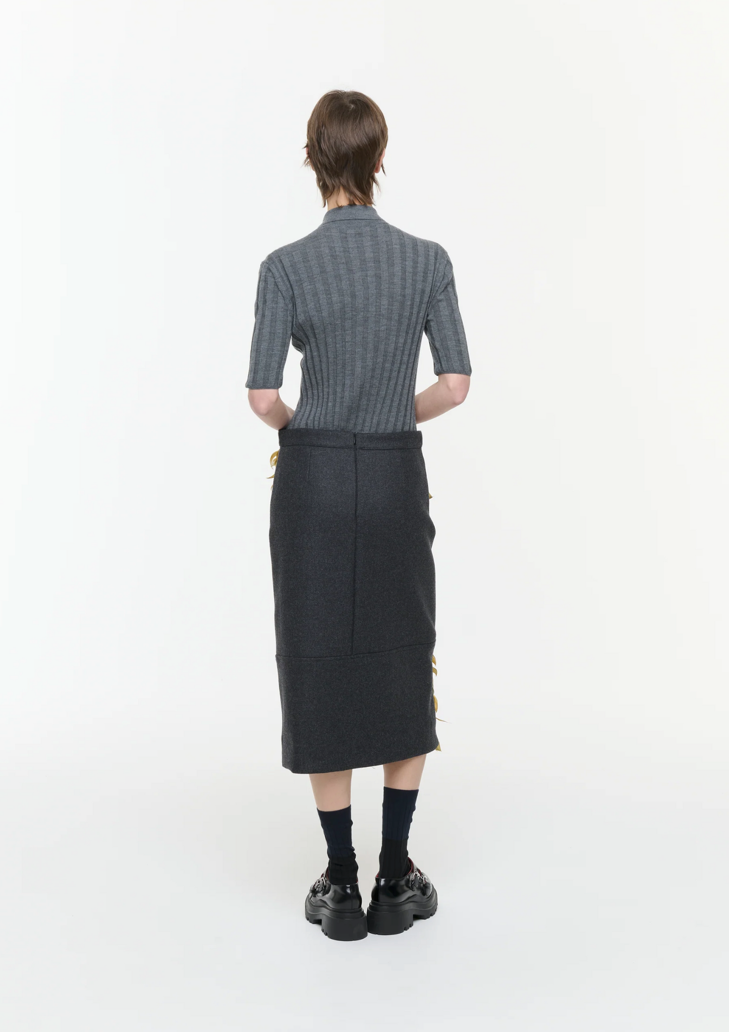 Plan C Feather Midi Skirt
