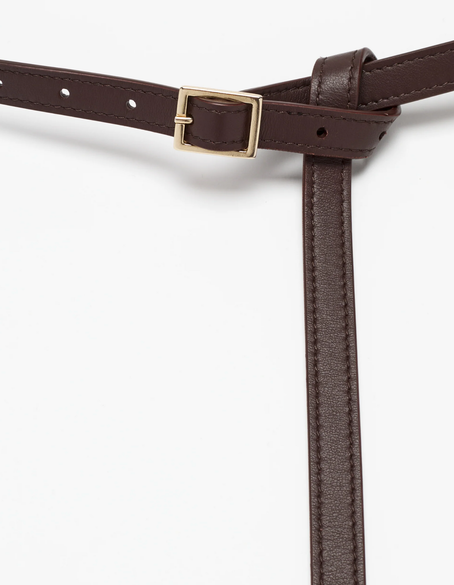 Plan C Slim Leather Belt Brown