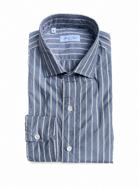 Salvatore Piccolo Striped Poplin Shirt