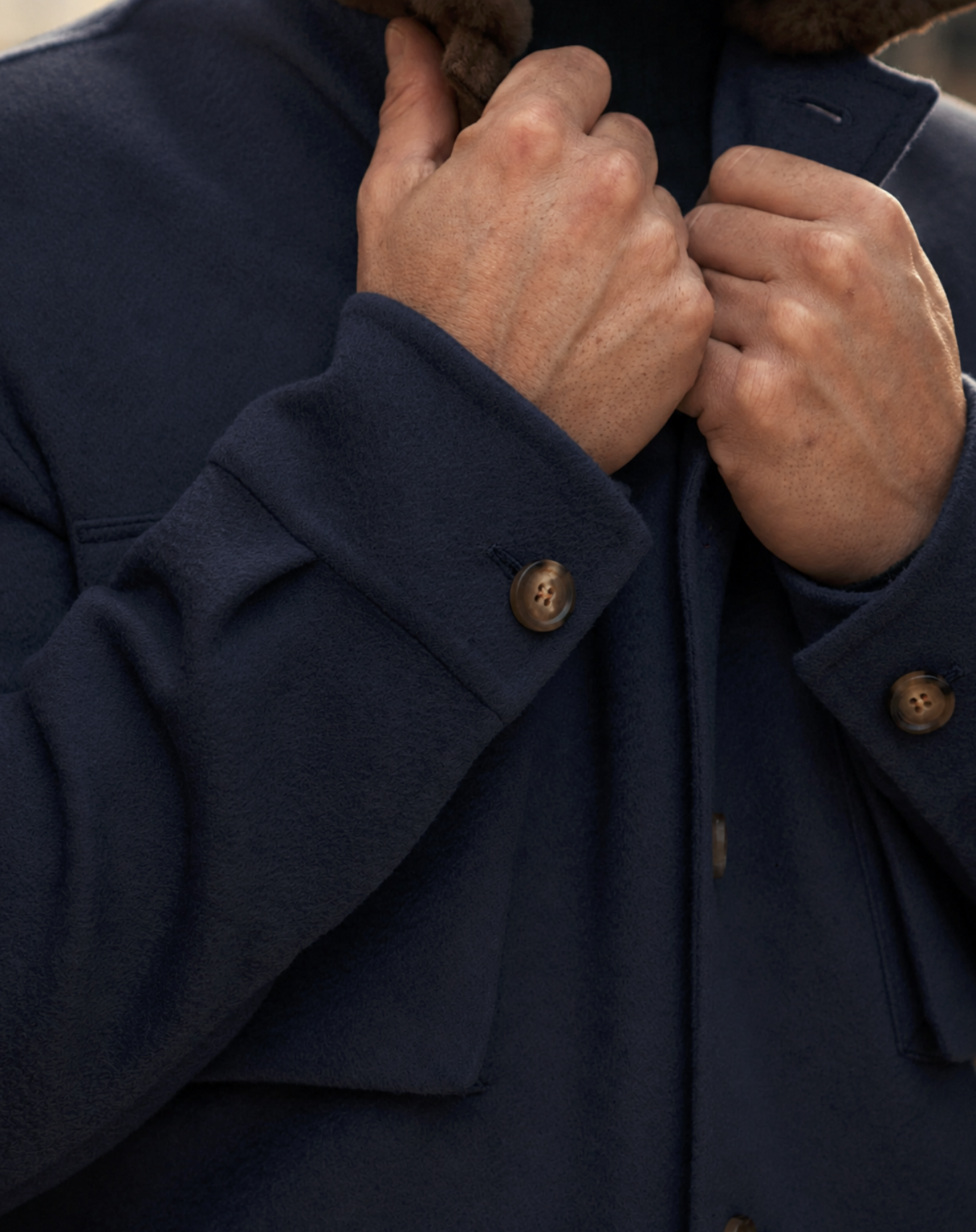 Alfredo Rifugio Cashmere Field Jacket Navy