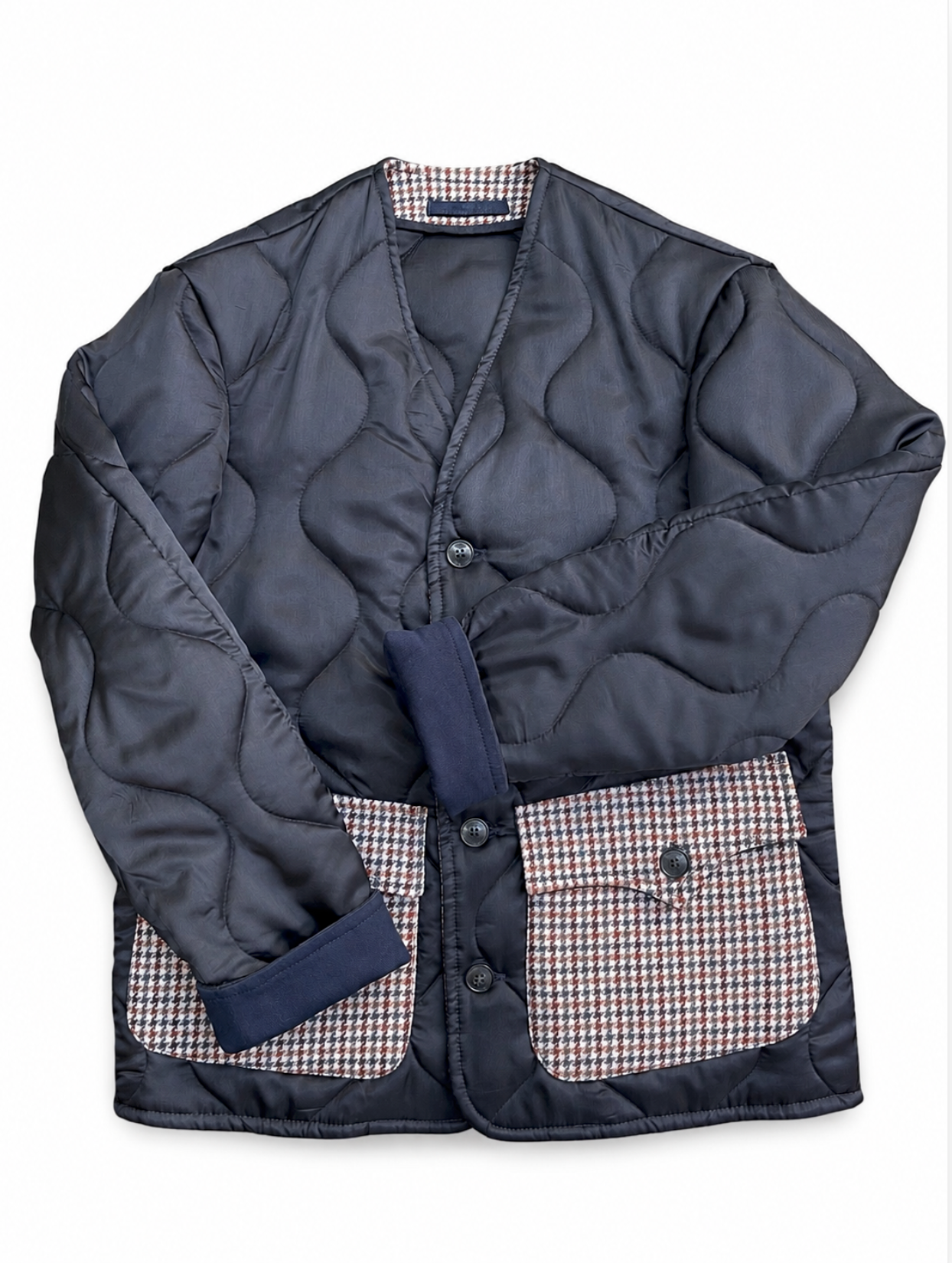 Fortela Military Quilted Jacket Navy