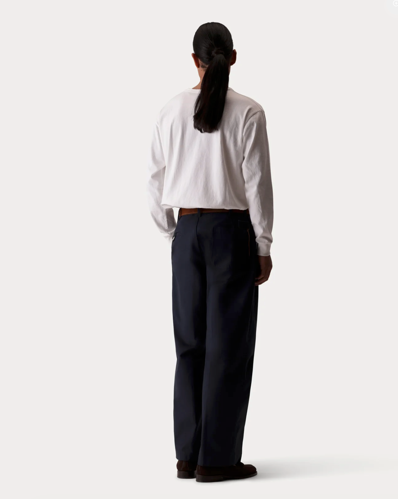 Fortela Silver Cotton Trousers Navy