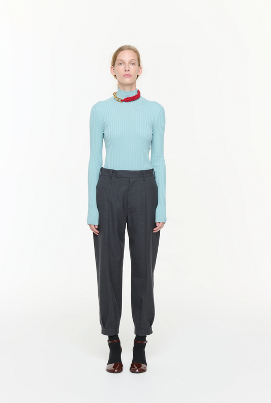 PLAN C Grey Cuffed Trousers