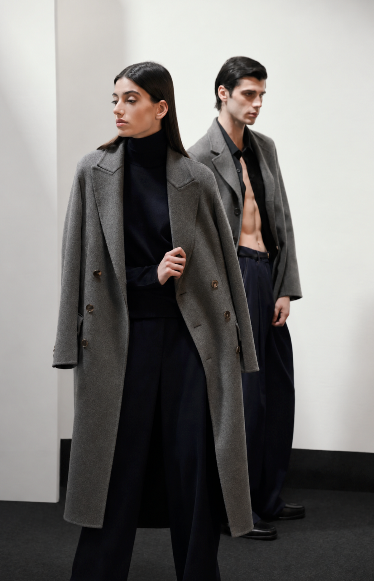 N_8 Double-Breasted Coat Grey