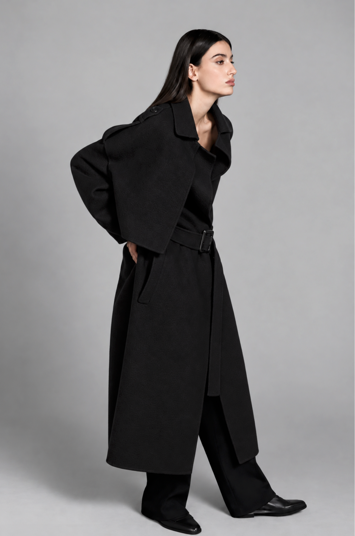 N_8 Oversized Coat Black