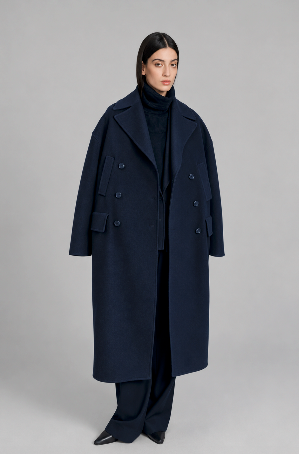 N_8 Double-Breasted Coat Navy