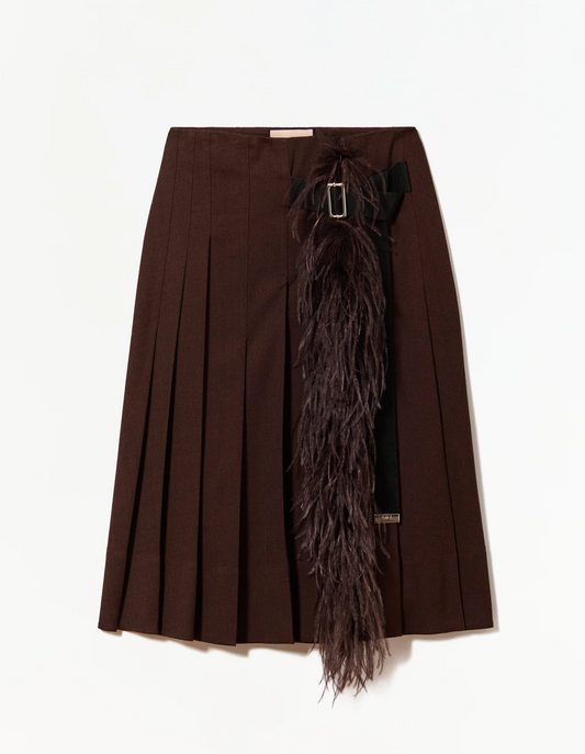 SKIRT BROWN MELANGE