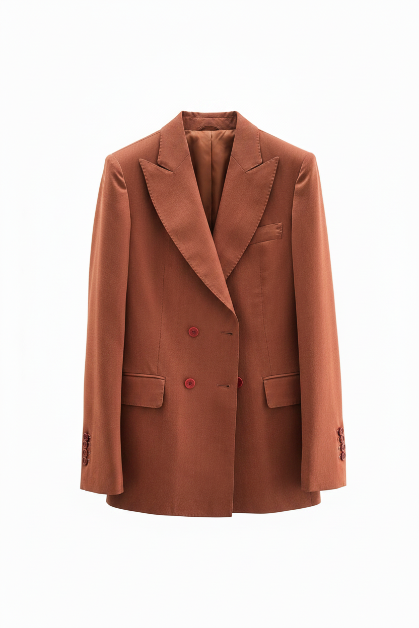 Salvatore Schito Herringbone Terracotta Tailored Suit