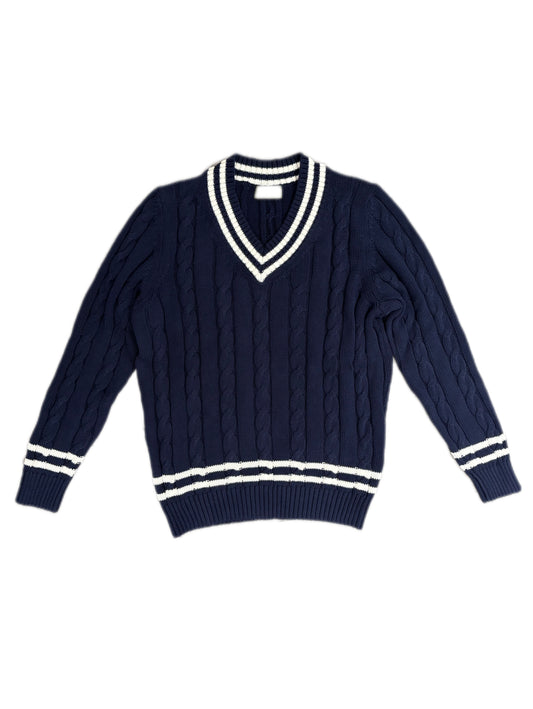 VALENTINI V NECK BLUE WHITE