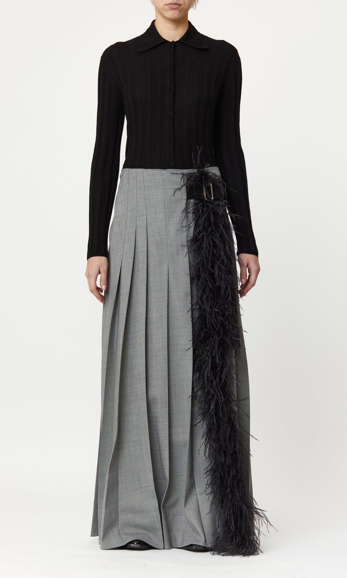 SKIRT BLACK MELANGE