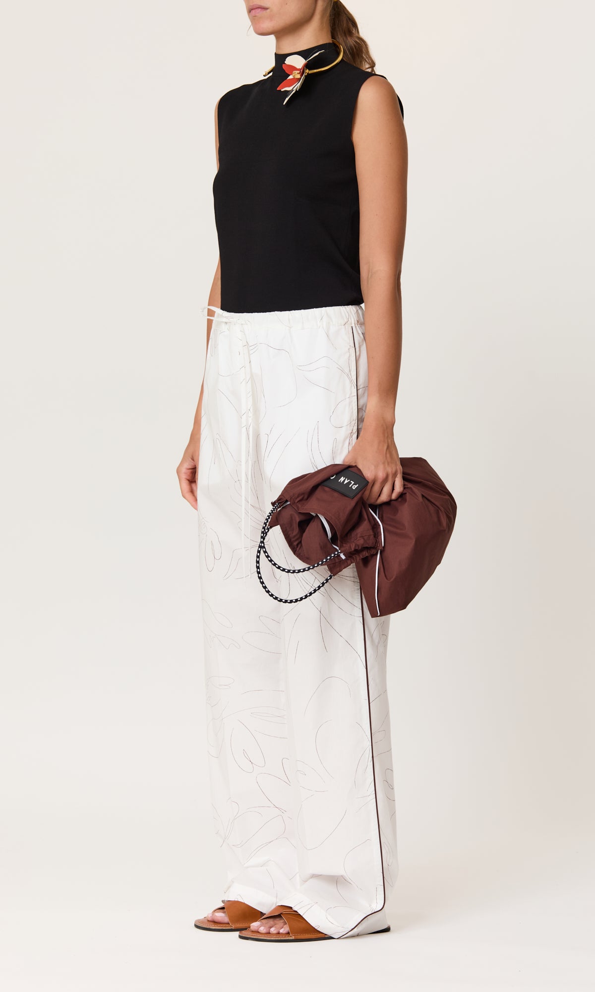 TROUSERS WHITE FLOWER