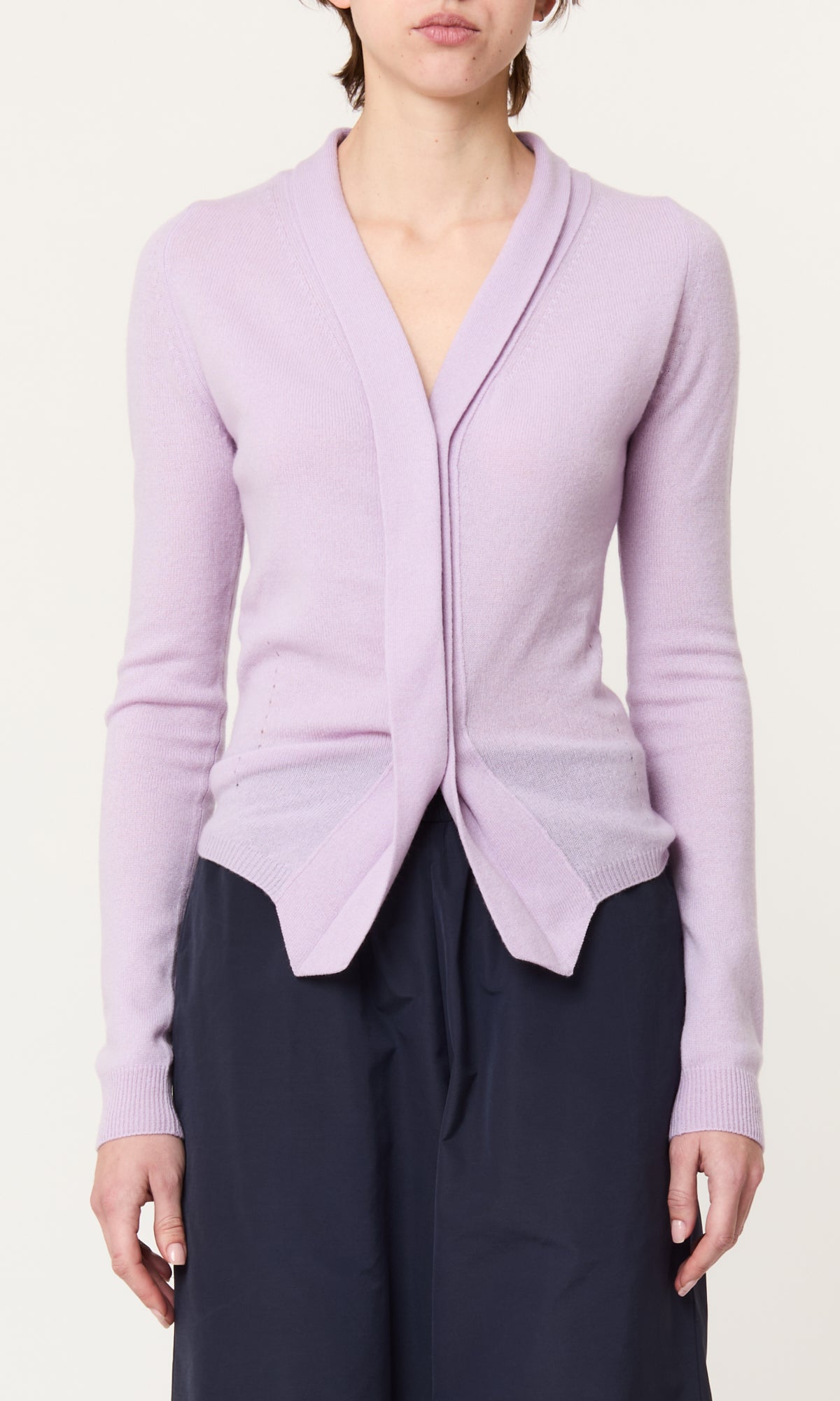 Plan C Soft Cashmere Cardigan Lilac