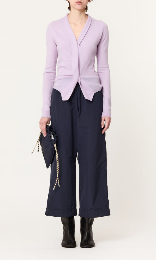 Plan C Soft Cashmere Cardigan Lilac