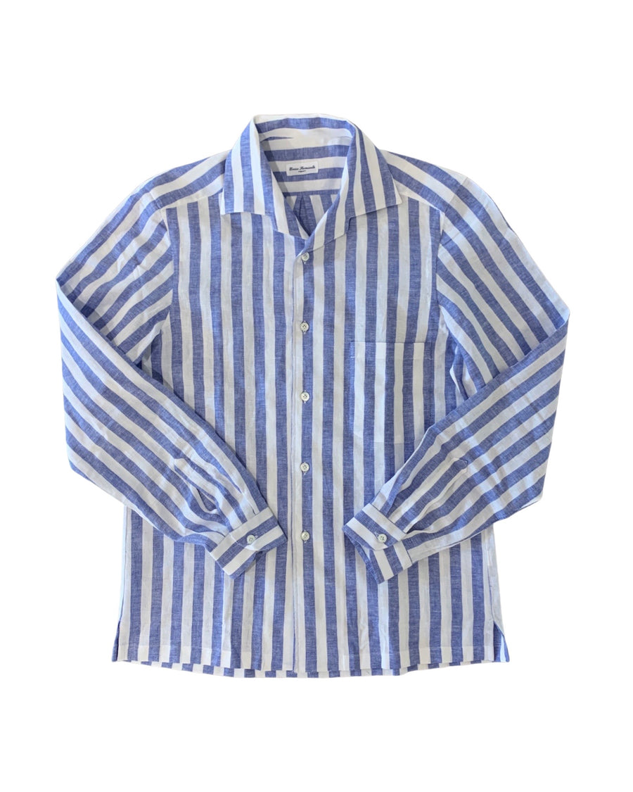 340.00 Shirt Linen Blue E.FORMICOLA Salvatore Schito
